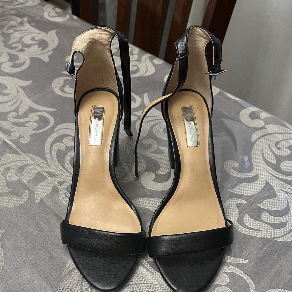 INC International Concepts Black Strappy Heels